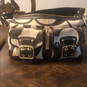 Brown and Cream Authentic Coach purse